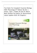 Test Bank For Campbell Essential Biology With Physiology 6th Edition By Eric J&period; Simon&comma; Jean L&period; Dickey & Jane B&period; Reece Best Verified For Exams A&plus; Guaranteed Latest Update With All Chapters&period;