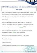 ATP-CTP Exam Questions with Answers &lpar;100&percnt; Correct  Answers&rpar;