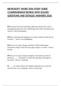 MICROSOFT WORD 2016 STUDY GUIDE COMPREHENSIVE REVIEW WITH SOLVED QUESTIONS AND DETAILED ANSWERS 2026