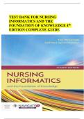 NURSING INFORMATICS AND THE FOUNDATION OF KNOWLEDGE 4TH EDITION MCGONIGLE TEST BANK
