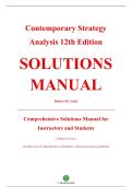 Solutions Manual &mdash; Contemporary Strategy Analysis&comma; 12th Edition &mdash; Robert M&period; Grant &mdash; ISBN 9781394251599 &mdash; Latest Update 2025&sol;2026 &mdash; &lpar;All Chapters Covered&rpar;
