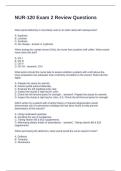 NUR-120 Exam 2 Review Questions and Answers