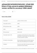 ADVANCED PATHOPHYSIOLOGY- UTMB 5355 EXAM &num;1 fully solved & updated 2026&lpar;latest version verified for accuracy&rpar; &vert; 2026 Latest&excl;&excl;