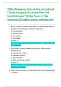 CCI Cardiovascular Credentialing International  Cardiac Sonography Exam Questions And  Correct Answers &lpar;Verified Answers&rpar; Plus  Rationales 2026 Q&A &vert; Instant Download Pdf 