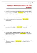CNA Final Exam 2025 Questions and Answers &vert; Verified Correct