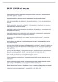NUR 120 final exam questions and answers