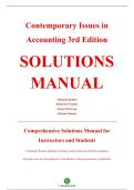 Solutions Manual &mdash; Contemporary Issues in Accounting&comma; 3rd Edition &mdash; Michaela Rankin&comma; Kimberly Ferlauto&comma; Susan McGowan & Patricia Stanton &mdash; ISBN 9780730397823 &mdash; Latest Update 2025&sol;2026 &mdash; &lpar;All Chapters Covered 1&ndash;13&rpar;