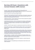 Nursing 120 Exam 1 Questions with Correct Answers 100&percnt; Correct  2026