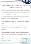 California RDA written exam Questions with Answers  &lpar;100&percnt; Correct Answers&rpar;