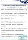 Certified Diabetes Educator Exam 2 Questions with  Answers &lpar;100&percnt; Correct Answers&rpar; 