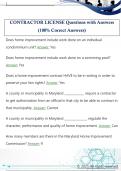 CONTRACTOR LICENSE Questions with Answers  &lpar;100&percnt; Correct Answers&rpar;