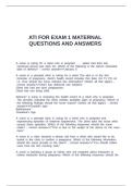 ATI FOR EXAM 1 MATERNAL QUESTIONS AND ANSWERS