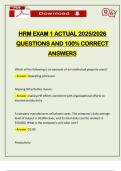 HRM EXAM 1 ACTUAL 2025&sol;2026 QUESTIONS AND 100&percnt; CORRECT ANSWERS