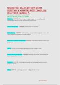 MARKETING TSA QUESTIONS EXAM WITH COMPLETE SOLUTIONS GRADED A&plus;