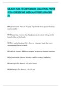 MILADY NAIL TECHNOLOGY Q&A FINAL PAPER 2026 QUESTIONS WITH ANSWERS GRADED A&plus;