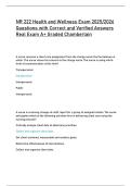 NR 222 Health and Wellness Exam 2025&sol;2026  Questions with Correct and Verified Answers  Real Exam A&plus; Graded Chamberlain