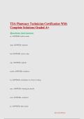 TSA Pharmacy Technician Certification With Complete Solutions Graded A&plus;
