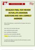 HR BLOCK FINAL TEST REVIEW ACTUAL &lpar;ITC 2026&rpar; QUESTIONS AND 100&percnt; CORRECT ANSWERS