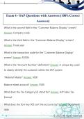 Exam 4 - SAP Questions with Answers &lpar;100&percnt; Correct  Answers&rpar; 