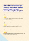 McKissock Basic Appraisal Principles I Final Exam Quiz &vert; Q-Bank&vert; Complete Accurate Quizzes with Verified Answers&vert; Newest Update 2026 &vert; 2027