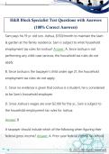 H&R Block Specialist Test Questions with Answers  &lpar;100&percnt; Correct Answers&rpar;