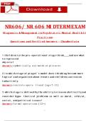 NR606&sol; NR 606 Midterm Exam &lpar;2026 &rpar; Diagnosis & Management in Psychiatric Mental Health II Practicum Questions ẇith Verified Ansẇers Grade A&plus; Guarantee