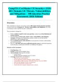 CompTIA CertMaster CE Security&plus; &lpar;SY0 601&rpar; Domain 2&period;0&colon; Threats&comma; Vulnerabilities&comma;  and Mitigations &ndash; 100-Question Practice  Assessment &lpar;2026 Edition&rpar; 