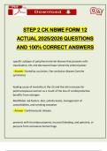 STEP 2 CK NBME FORM 12 ACTUAL 2025&sol;2026 QUESTIONS AND 100&percnt; CORRECT ANSWERS