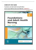 COMPLETE TEST BANK  Foundations and Adult Health Nursing 9th Edition by Kim Cooper MSN RN&comma; Kelly Gosnell MSN RN &vert;&vert; GRANTEE A&plus;
