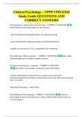 Clinical Psychology &ndash; EPPP UPDATED  Study Guide QUESTIONS AND  CORRECT ANSWERS 