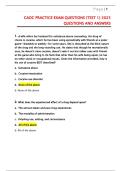 CADC Practice Exam Questions &lpar;Test 1&rpar; 2025 Questions and Answers &vert; Verified