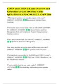 COHN and COHN-S Exam Overview and  Guidelines UPDATED Study Guide  QUESTIONS AND CORRECT ANSWERS - 