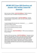NRCME &lpar;DOT&rpar; Exam 2026 Questions and  Answers 100&percnt; Verified &vert; Instant Pdf  Download    What is the mission of FMCSA&quest; - SELECTED ANSWER  &ast;&ast;&ast; FMCSA is focused on  reducing crashes&comma; injuries&comma; and fatalities involving large trucks and buses&period;    Who and what do