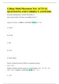 College Math Placement Test  ACTUAL  QUESTIONS AND CORRECT ANSWERS 