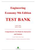 Test Bank &mdash; Engineering Economy&comma; 9th Edition &mdash; Leland T&period; Blank & Anthony Tarquin &mdash; ISBN 9781264158096 &mdash; Latest Update 2025&sol;2026 &mdash; &lpar;All Chapters Covered 1&ndash;19&rpar;