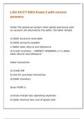 LSU ACCT 2001 Exam 2 with correct answers