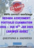 HED4814 Portfolio examination 2026 &lpar;Answer Guide&rpar; &ndash; Due 15th Jan 2025