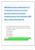 ABR Medical Physics Maintenance of  Certification Examination Practice  Questions And Correct Answers  &lpar;Verified Answers&rpar; Plus Rationales 2026  Q&A &vert; Instant Download Pdf 