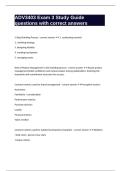 ADV3403 Exam 3 Study Guide questions with correct answers