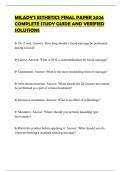 MILADY'S ESTHETICS FINAL PAPER 2026 COMPLETE STUDY GUIDE AND VERIFIED SOLUTIONS