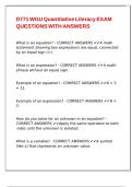 D771 WGU Quantitative Literacy EXAM QUESTIONS WITH ANSWERS