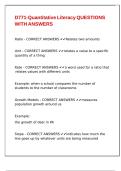 D771-Quantitative Literacy QUESTIONS WITH ANSWERS