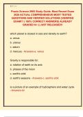 Praxis Science 5905 Study Guide&comma; Most Recent Exam  2026 ACTUAL COMPREHENSIVE MOST TESTED  QUESTIONS AND VERIFIED SOLUTIONS &vert;&vert;VERIFIED  EXAM&excl;&excl;&excl; &lpar; 100&percnt; CORRECT ANSWERS&rpar; ALREADY  GRADED A&plus; &vert;&vert; JUST RELEASED&excl;&excl;