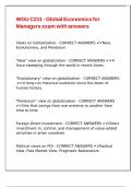 WGU C211 - Global Economics for Managers exam with answers