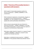 D564 - Theories of Personality Section 1 questions with answers