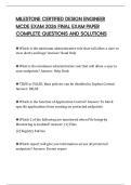 MILESTONE CERTIFIED DESIGN ENGINEER MCDE EXAM 2026 FINAL EXAM PAPER COMPLETE QUESTIONS AND SOLUTIONS
