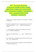 ACI - Concrete Strength  Technician EXAM STUDY GUIDE  2025&sol;2026 COMPLETE QUESTIONS  WITH VERIFIED CORRECT ANSWERS &vert;&vert;  100&percnt; GUARANTEED PASS  <NEWEST VERSION> 