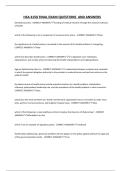 HSA 4150 FINAL EXAM QUESTIONS AND ANSWERS