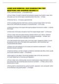 LASER HAIR REMOVAL 2026 EXAMINATION TEST QUESTIONS AND ANSWERS GRADED A&plus;