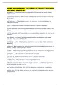 LASER HAIR REMOVAL 2026 TEST PAPER QUESTIONS AND ANSWERS GRADED A&plus;